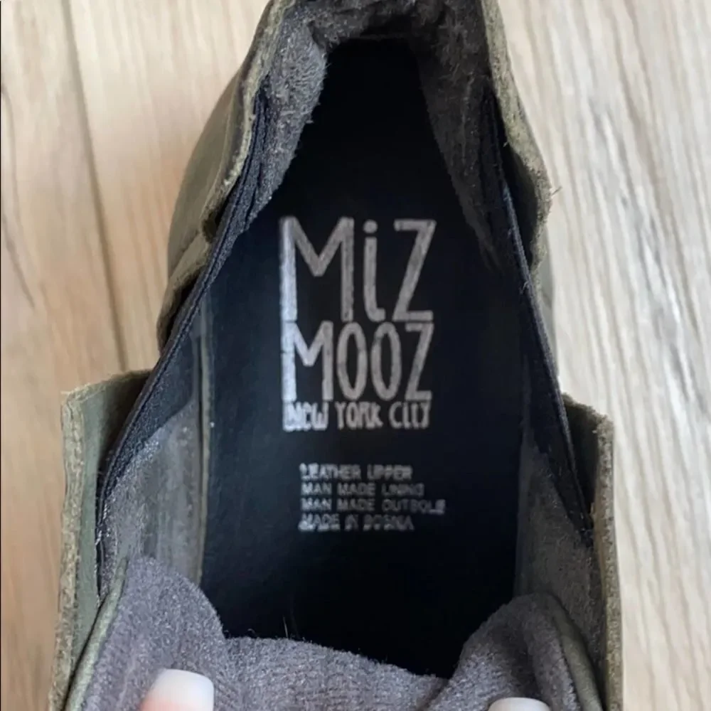 Miz Mooz Leather High Top Sneakers Sage Green 7
